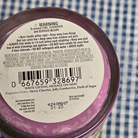 BBW North Pole Punch Single Wick 8 oz. Candle Exclusive Christmas Gift Tag - Picture 3 of 3